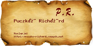 Puczkó Richárd névjegykártya